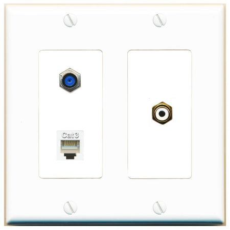 F81 PHONE RCA-WHITE Wall Plate [White]