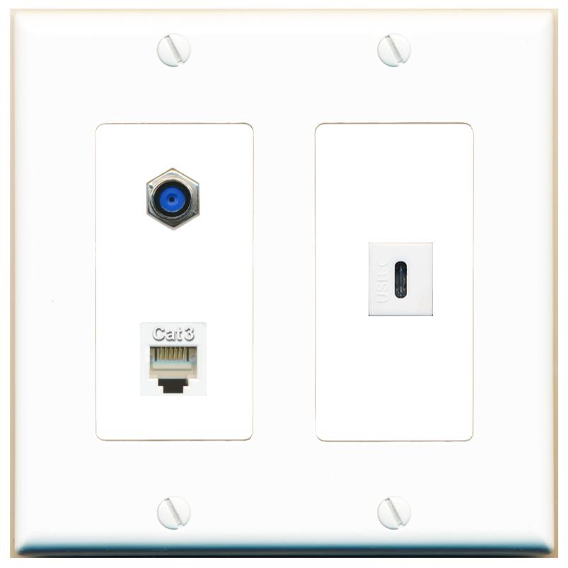 F81 PHONE USBC Wall Plate [White]