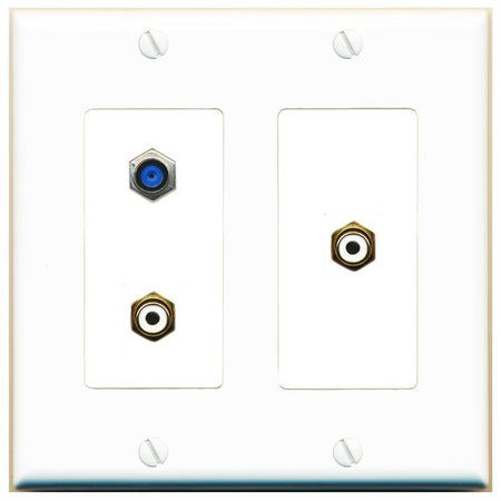 F81 2 RCA-WHITE Wall Plate [White]