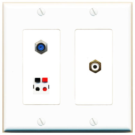 F81 RCA-WHITE SPEAKER Wall Plate [White]