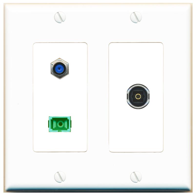 F81 SC-APC-SX TOSLINK Wall Plate [White]