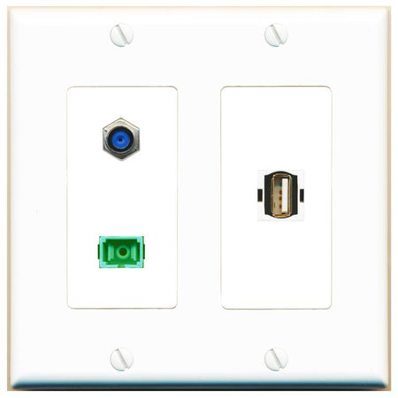 F81 SC-APC-SX USB2 Wall Plate [White]