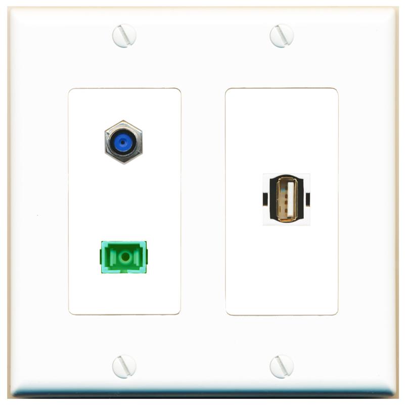 F81 SC-APC-SX USB2 Wall Plate [White]