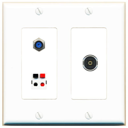F81 SPEAKER TOSLINK Wall Plate [White]