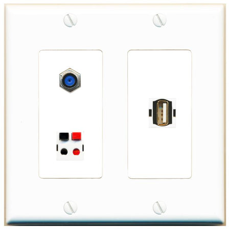 F81 SPEAKER USB2 Wall Plate [White]