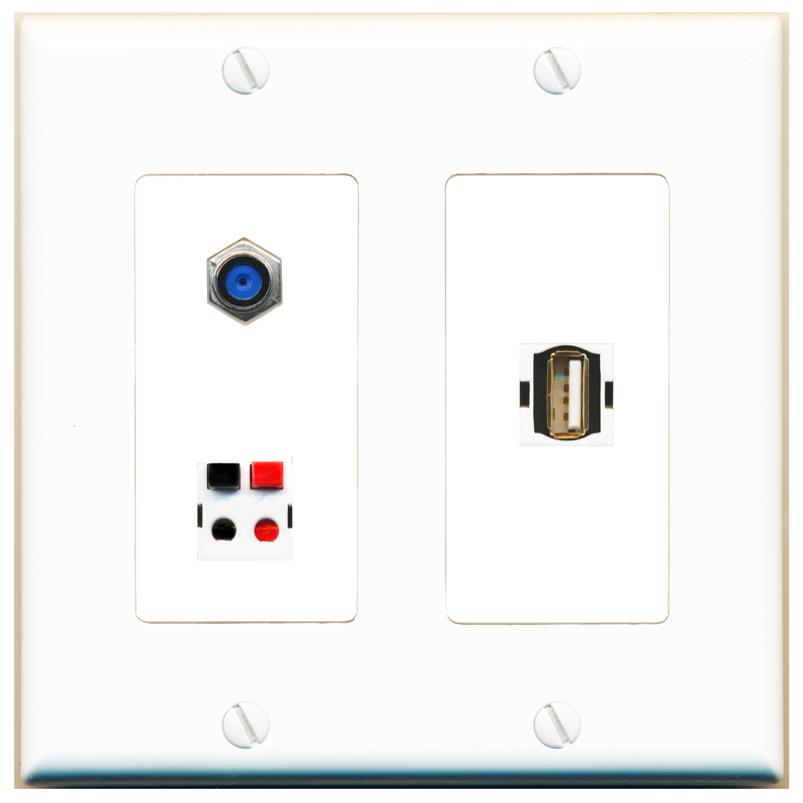 F81 SPEAKER USB2 Wall Plate [White]