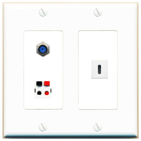 F81 SPEAKER USBC Wall Plate [White]