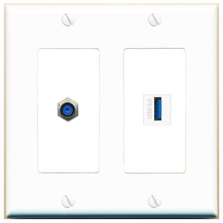 F81 USB-3 Wall Plate [White]