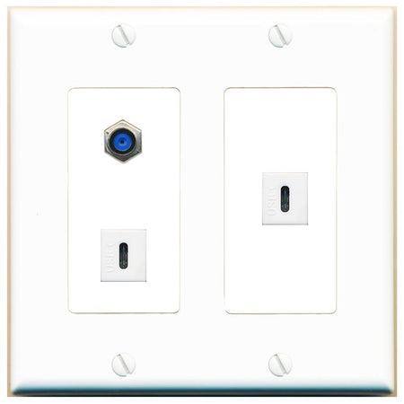 F81 2 USBC Wall Plate [White]