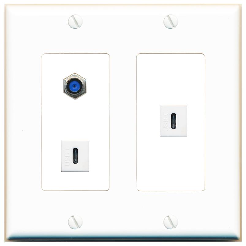 F81 2 USBC Wall Plate [White]