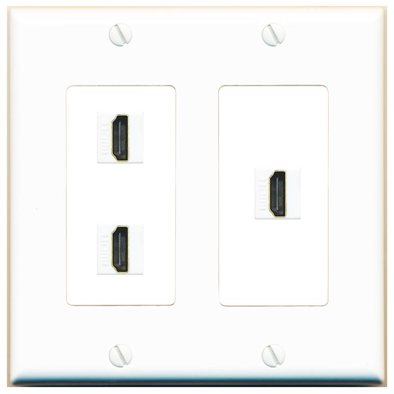 3 HDMI Wall Plate [White]