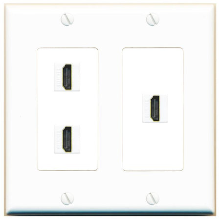 3 HDMI Wall Plate [White]