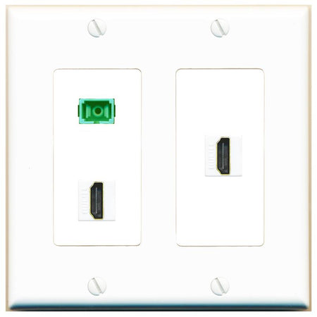 2 HDMI SC-APC-SX Wall Plate [White]