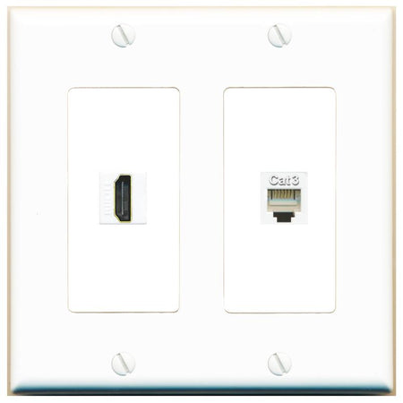 HDMI PHONE Wall Plate [White]