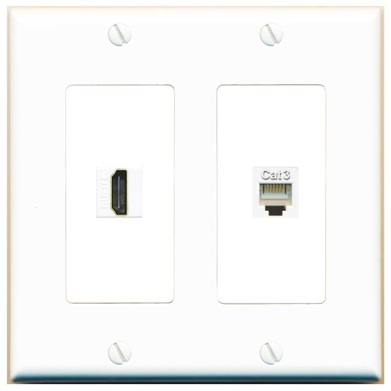 HDMI PHONE Wall Plate [White]