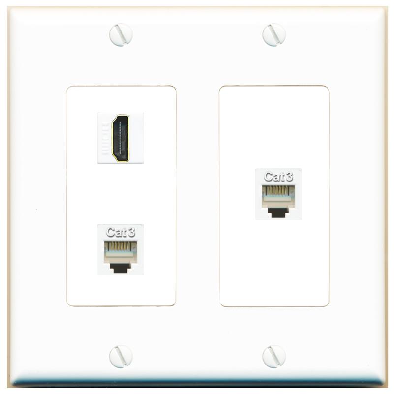 HDMI 2 PHONE Wall Plate [White]