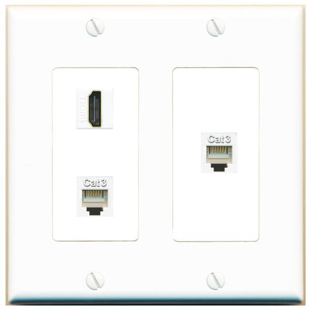 HDMI 2 PHONE Wall Plate [White]