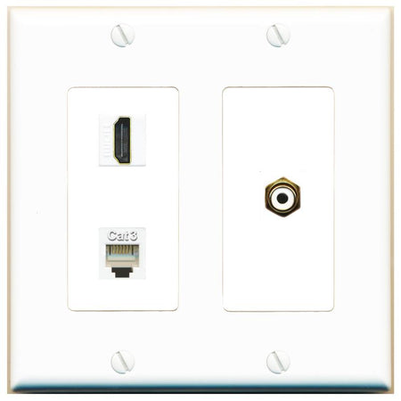 HDMI PHONE RCA-WHITE Wall Plate [White]