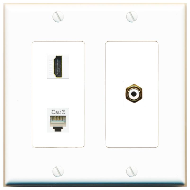 HDMI PHONE RCA-WHITE Wall Plate [White]