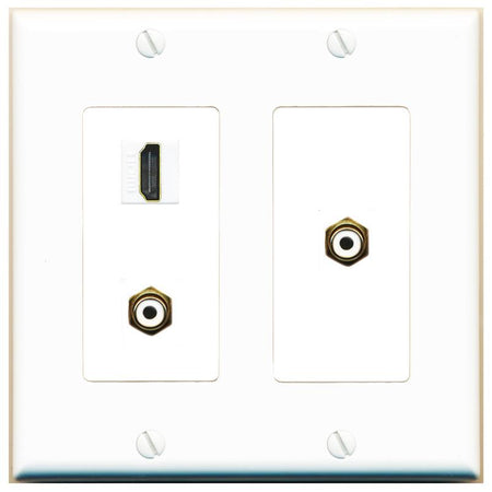 HDMI 2 RCA-WHITE Wall Plate [White]