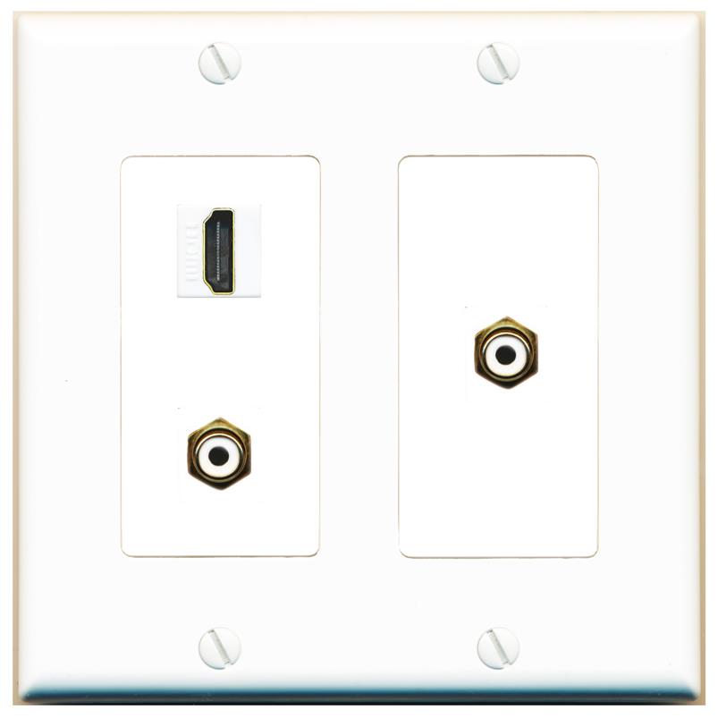 HDMI 2 RCA-WHITE Wall Plate [White]