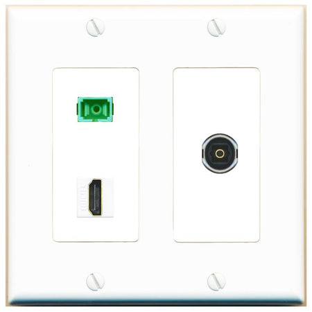 HDMI SC-APC-SX TOSLINK Wall Plate [White]