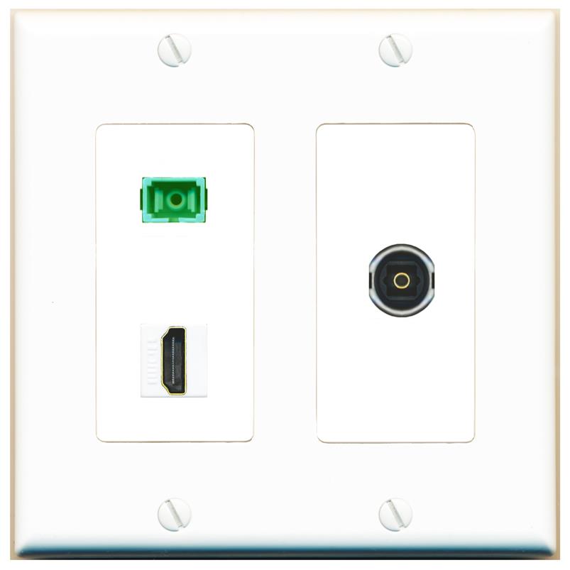 HDMI SC-APC-SX TOSLINK Wall Plate [White]