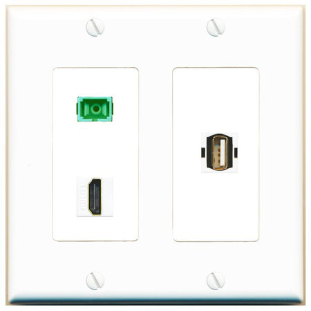 HDMI SC-APC-SX USB2 Wall Plate [White]