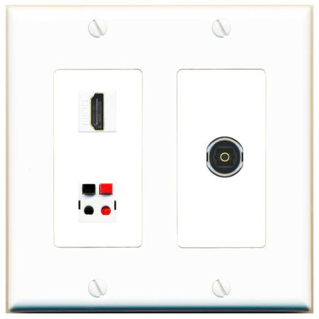 HDMI SPEAKER TOSLINK Wall Plate [White]
