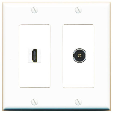 HDMI TOSLINK Wall Plate [White]