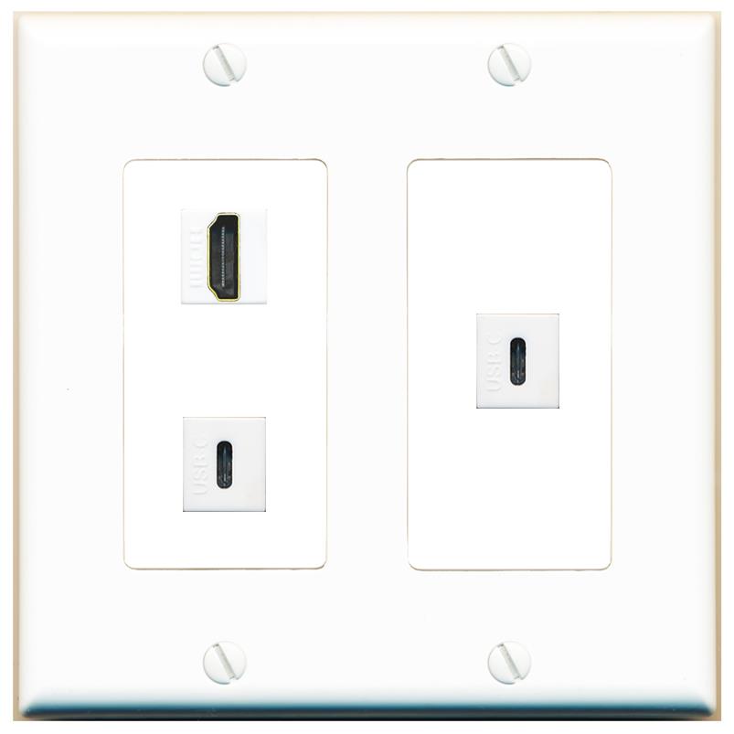 HDMI 2 USBC Wall Plate [White]