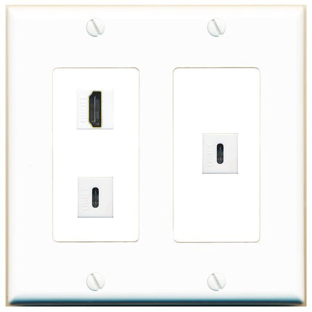 HDMI 2 USBC Wall Plate [White]