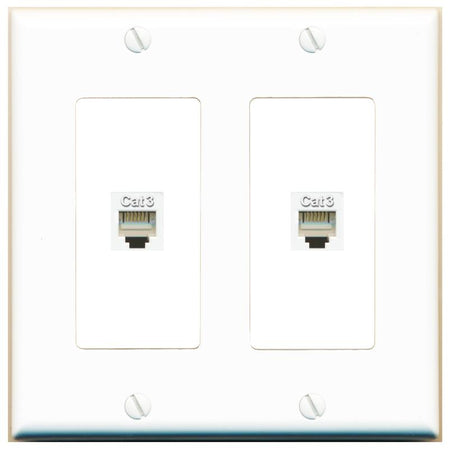 2 PHONE Wall Plate [White]