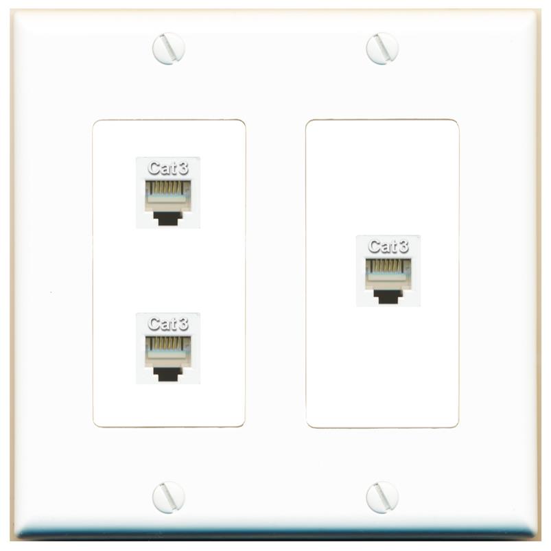 3 PHONE Wall Plate [White]