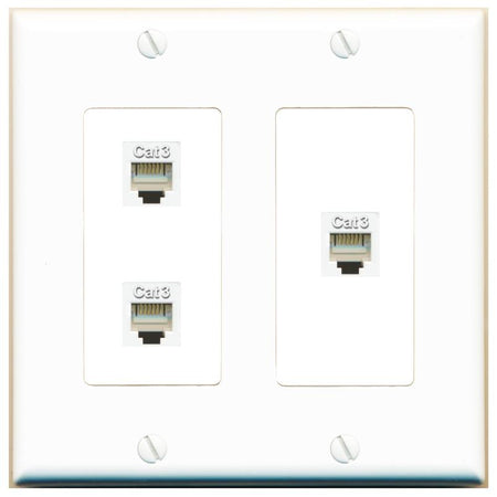 3 PHONE Wall Plate [White]