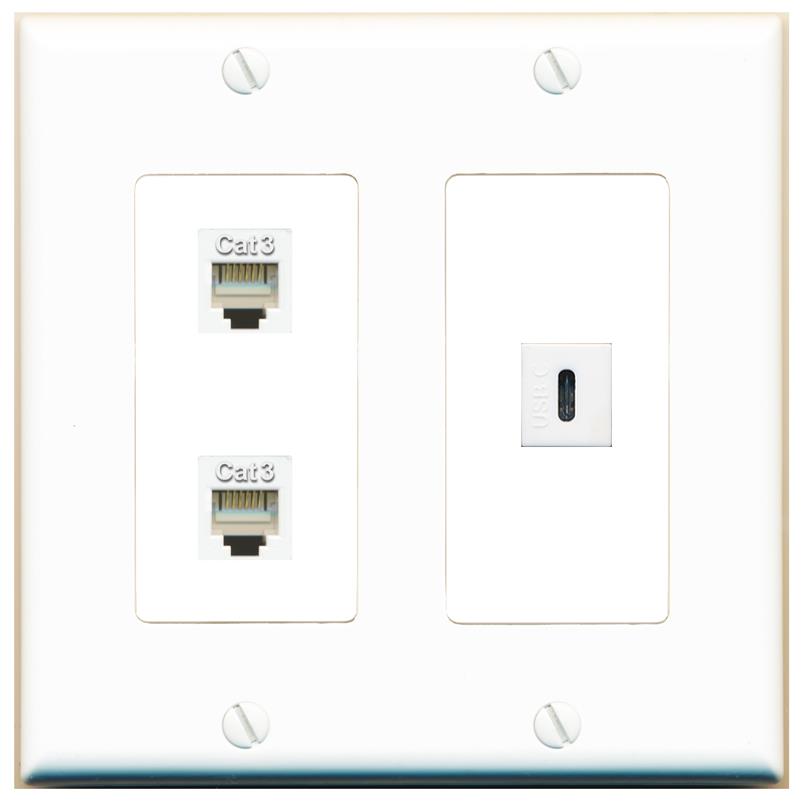 2 PHONE USBC Wall Plate [White]