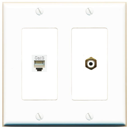 PHONE RCA-WHITE Wall Plate [White]