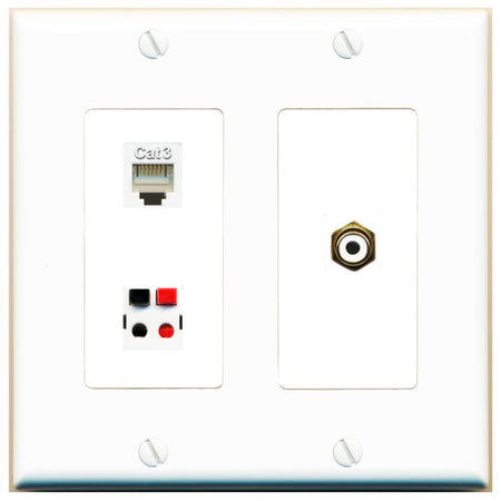 PHONE RCA-WHITE SPEAKER Wall Plate [White]