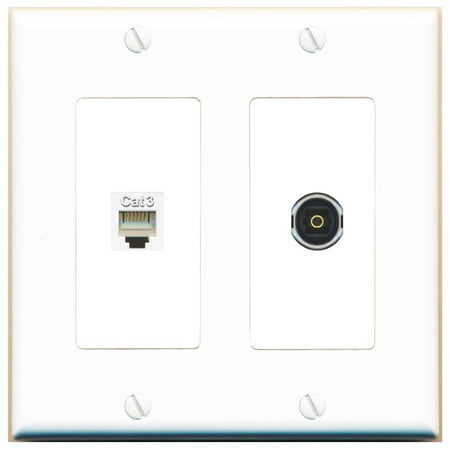 PHONE TOSLINK Wall Plate [White]