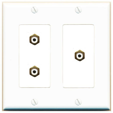 3 RCA-WHITE Wall Plate [White]