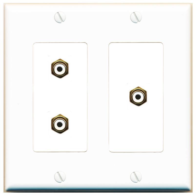 3 RCA-WHITE Wall Plate [White]