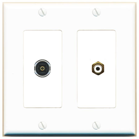 RCA-WHITE TOSLINK Wall Plate [White]