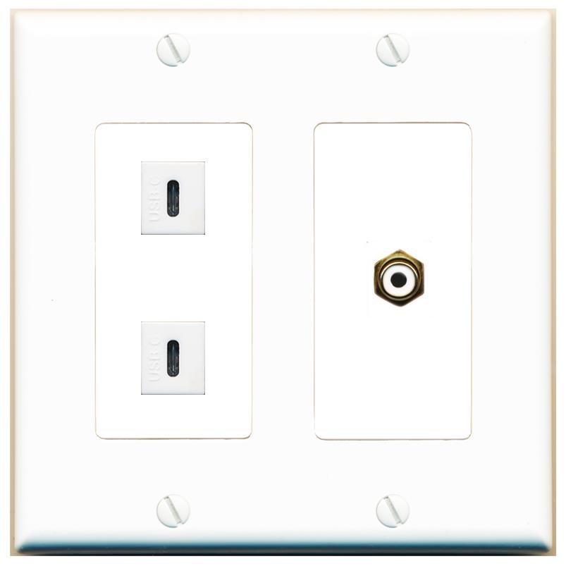 RCA-WHITE 2 USBC Wall Plate [White]