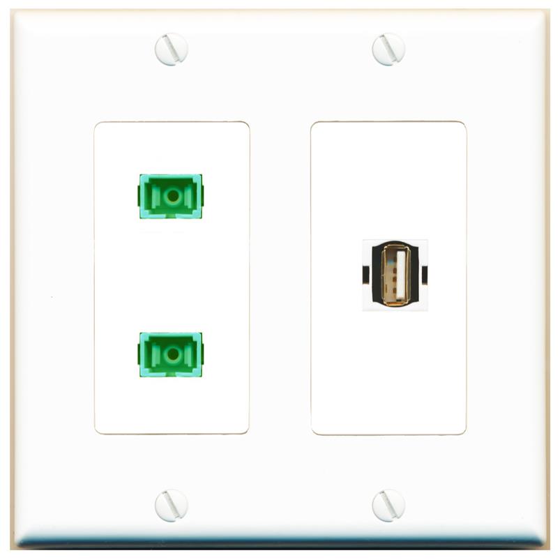 2 SC-APC-SX USB2 Wall Plate [White]