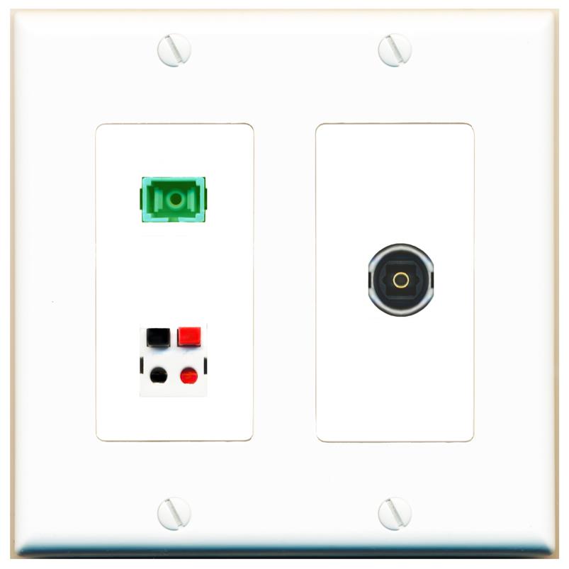 SC-APC-SX SPEAKER TOSLINK Wall Plate [White]