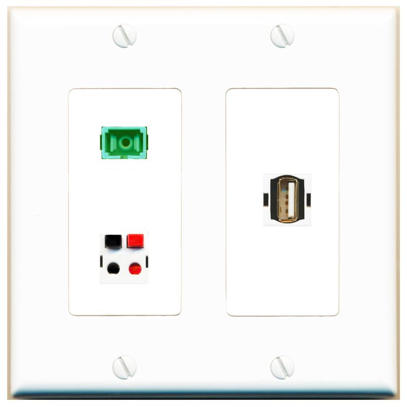 SC-APC-SX SPEAKER USB2 Wall Plate [White]