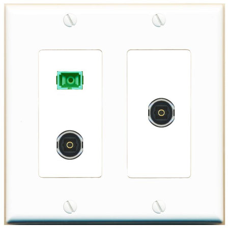 SC-APC-SX 2 TOSLINK Wall Plate [White]