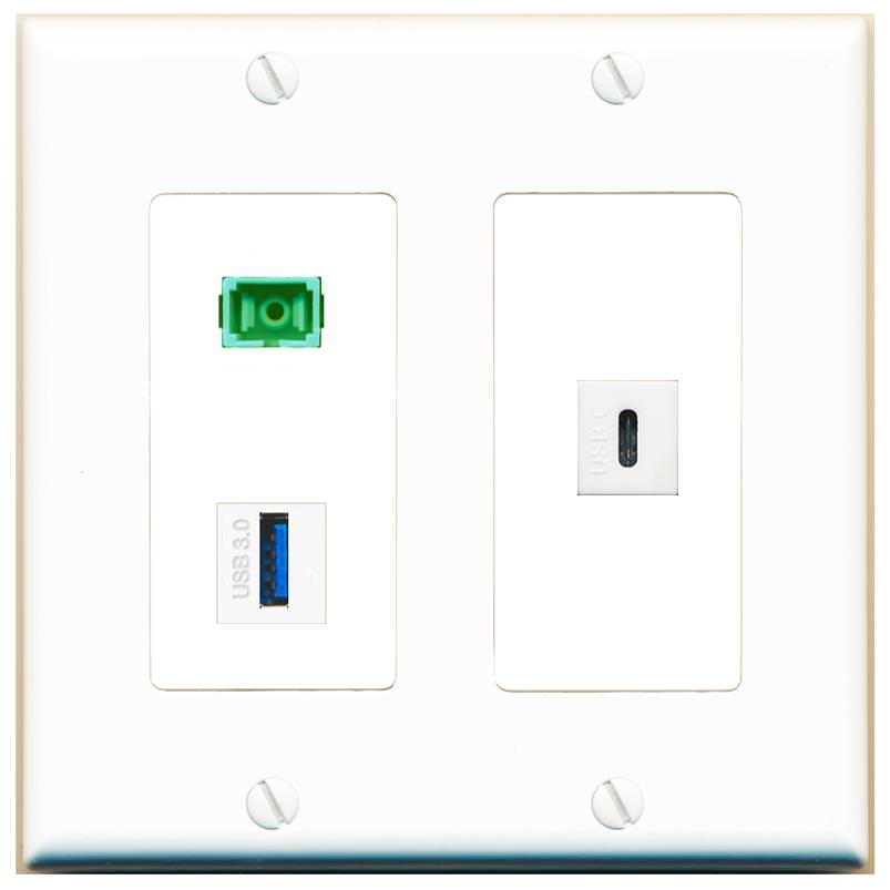 SC-APC-SX USB-3 USBC Wall Plate [White]