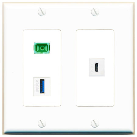 SC-APC-SX USB-3 USBC Wall Plate [White]