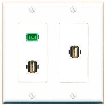 SC-APC-SX 2 USB2 Wall Plate [White]